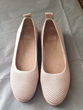 Eileen Fisher Etta Knit Slip Ons Shoes Color Blush Womens 8 Like New